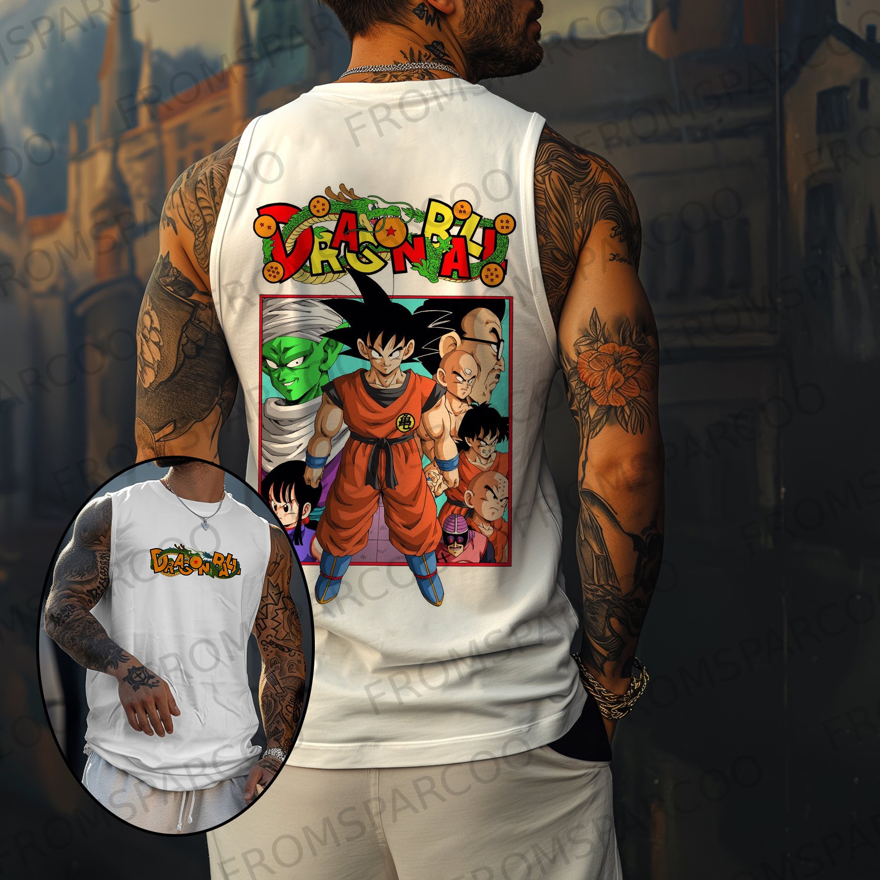 Casual Dragon Ball Anime Print Tank Top
