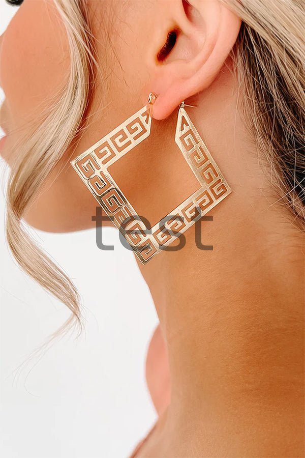 Hollow Geometric Pattern Earrings RY
