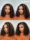  Wear and Go Blonde Highlights Water Wave Minimalist Wigs Casual Glueless with Natural Hairline Wig
