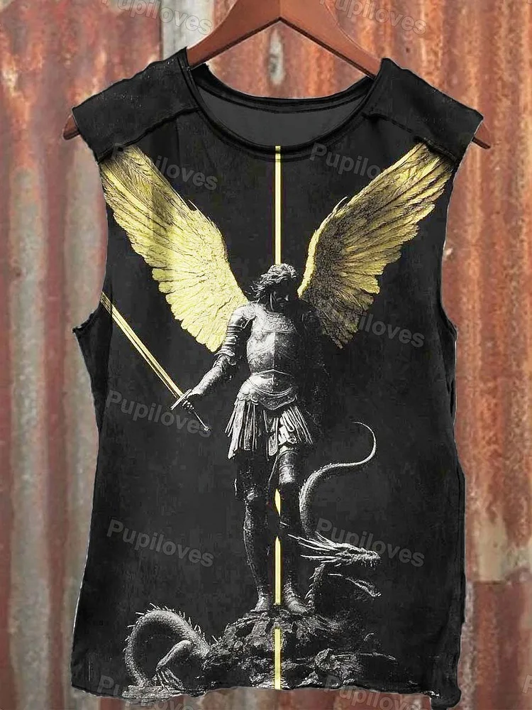 Pupiloves Pupiloves  Unisex Jesus Print Casual Tank Top