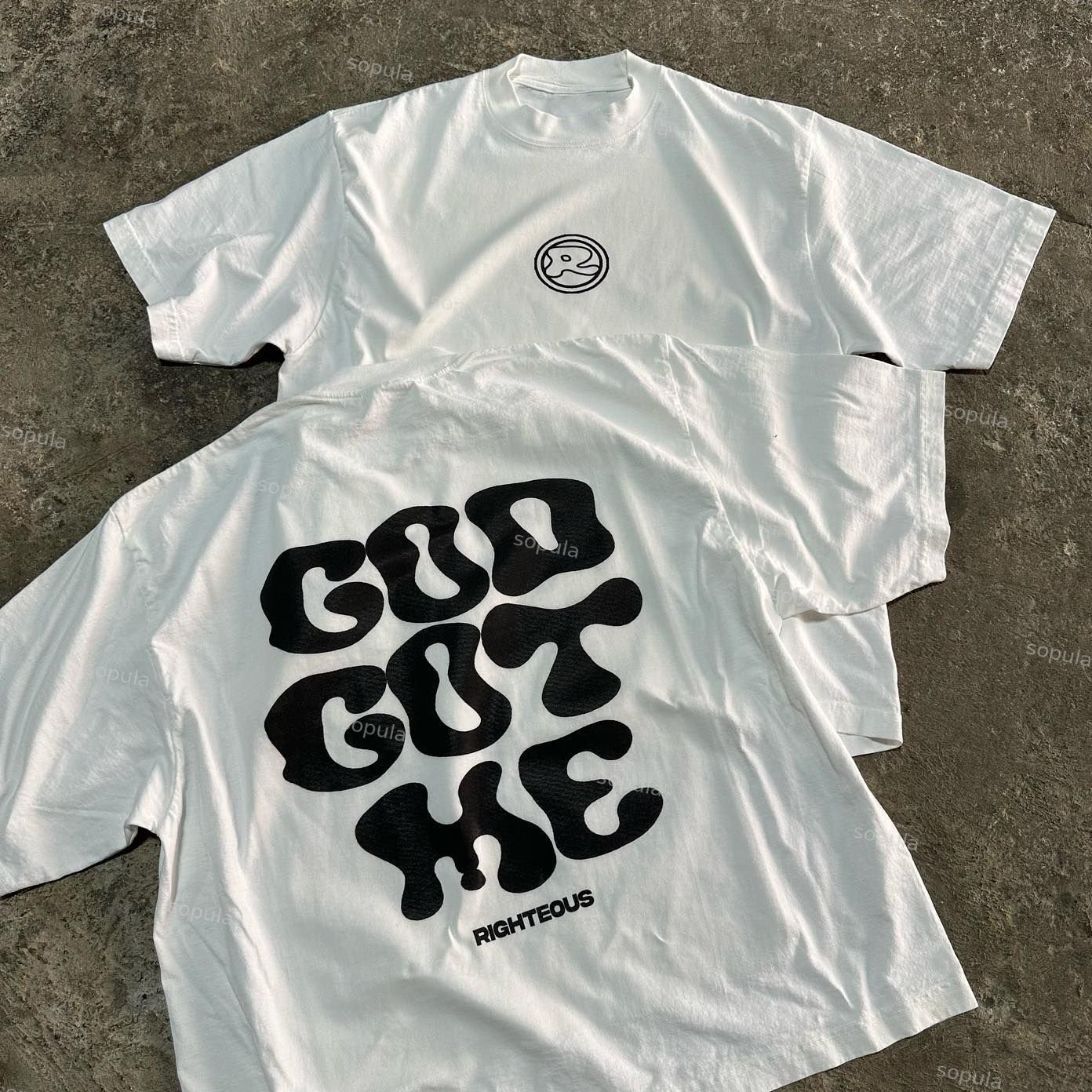 Vintage God Got Me Graphics Printed Cotton T-Shirt