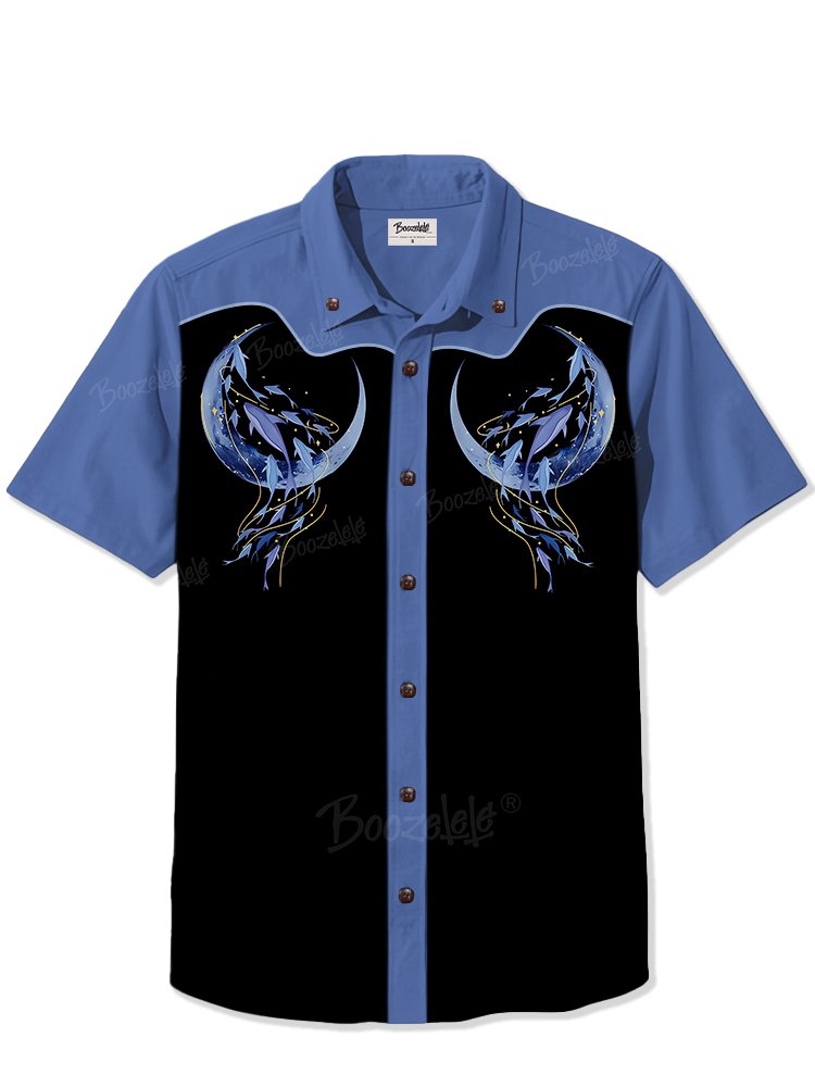 Moon and Whale Sea - 100% Cotton Shirt