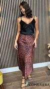 Diora Orange & Black Snake Skin Print Midi Skirt