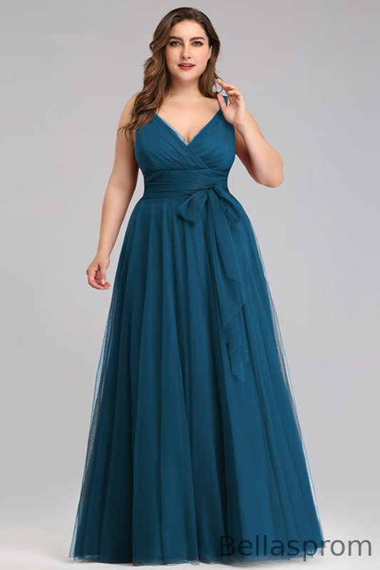 Bellasprom Sleeveless Plus Size Prom Dress Long Evening Gowns Online V-Neck Bellasprom