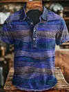 Vintage Desert Art Print Casual Stylish Short Sleeve Polo Shirt