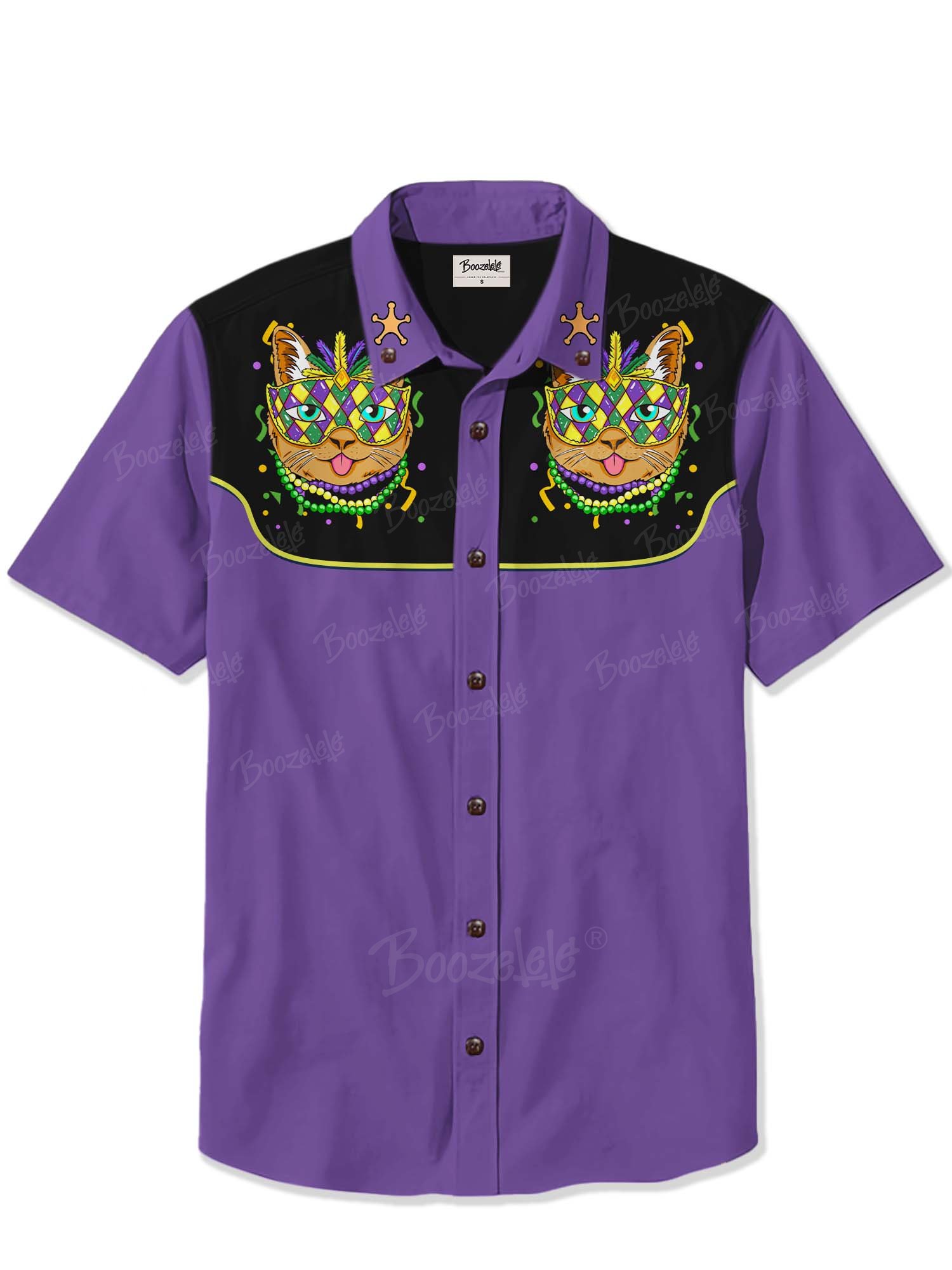 Mardi Gras Party Cat - 100% Cotton Shirt