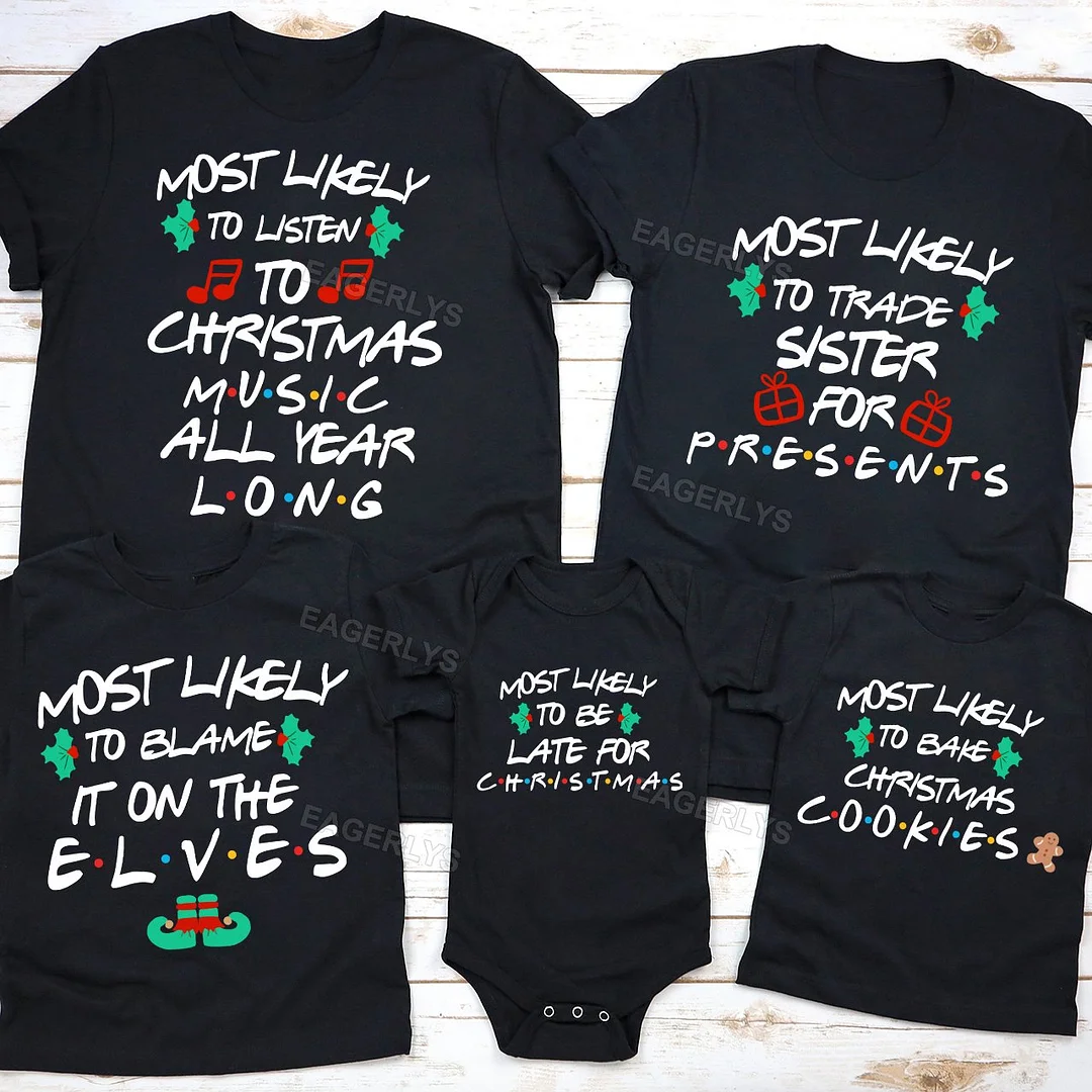 Eagerlys Friends Font Christmas Family Matching Shirt Eagerlys