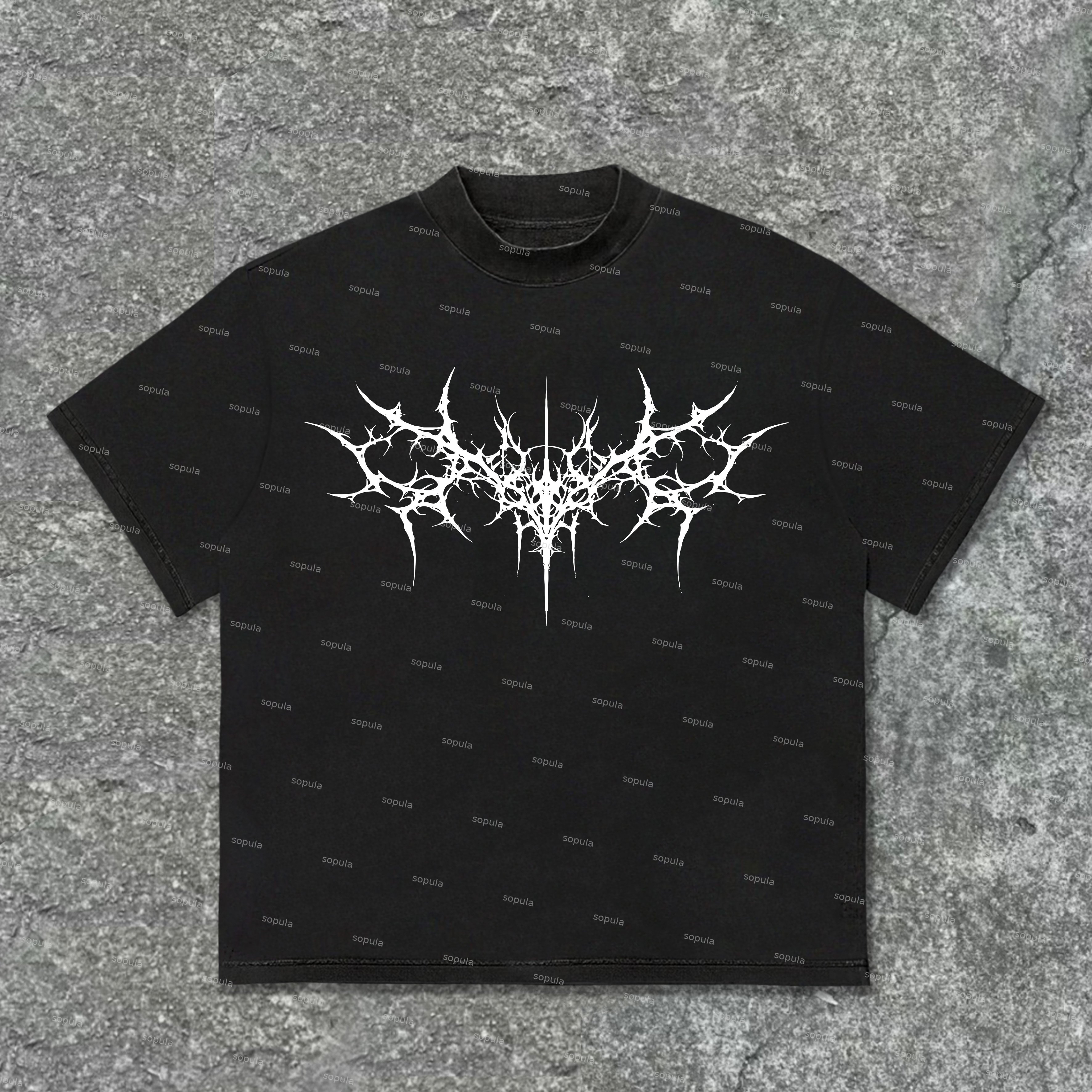 Sopula Vintage Gothic Print Graphic Cotton T-Shirt