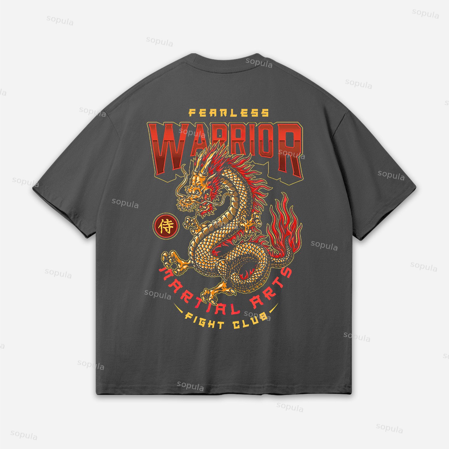 Vintage Dragon Art Graphic Oversized Cotton T-shirt