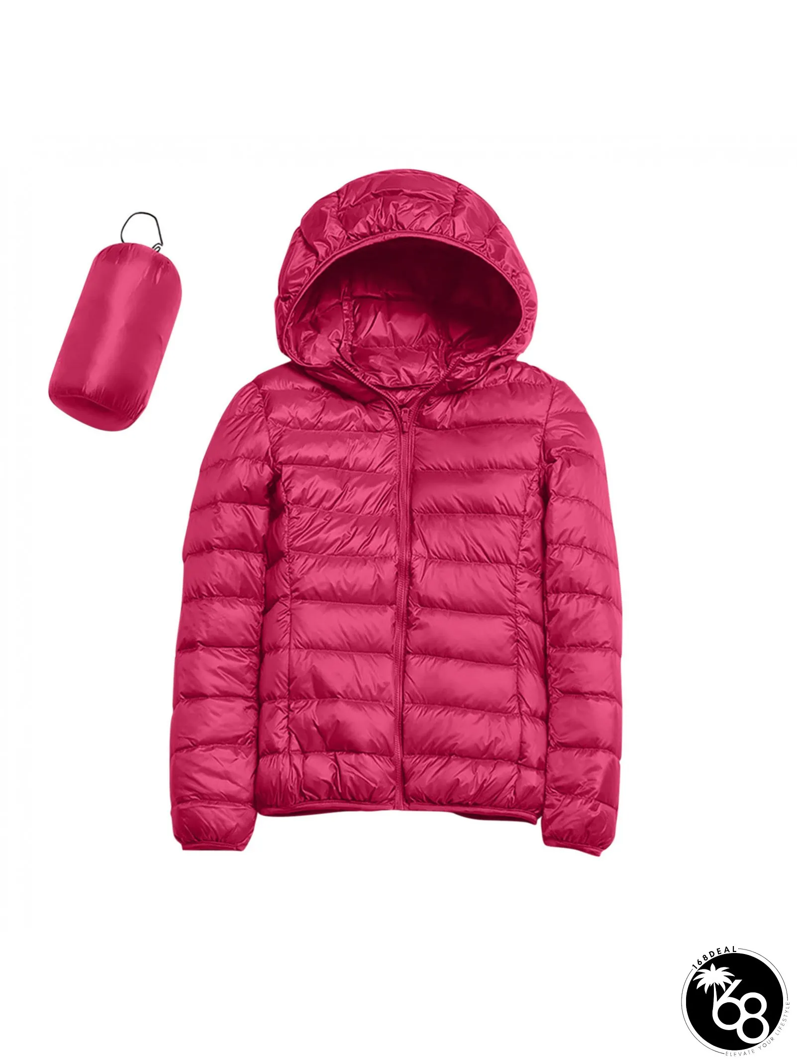 Womens Lightweight High Quality Hooded Duck Down Jacket Winter Warm Coat with Grey | 168DEAL
