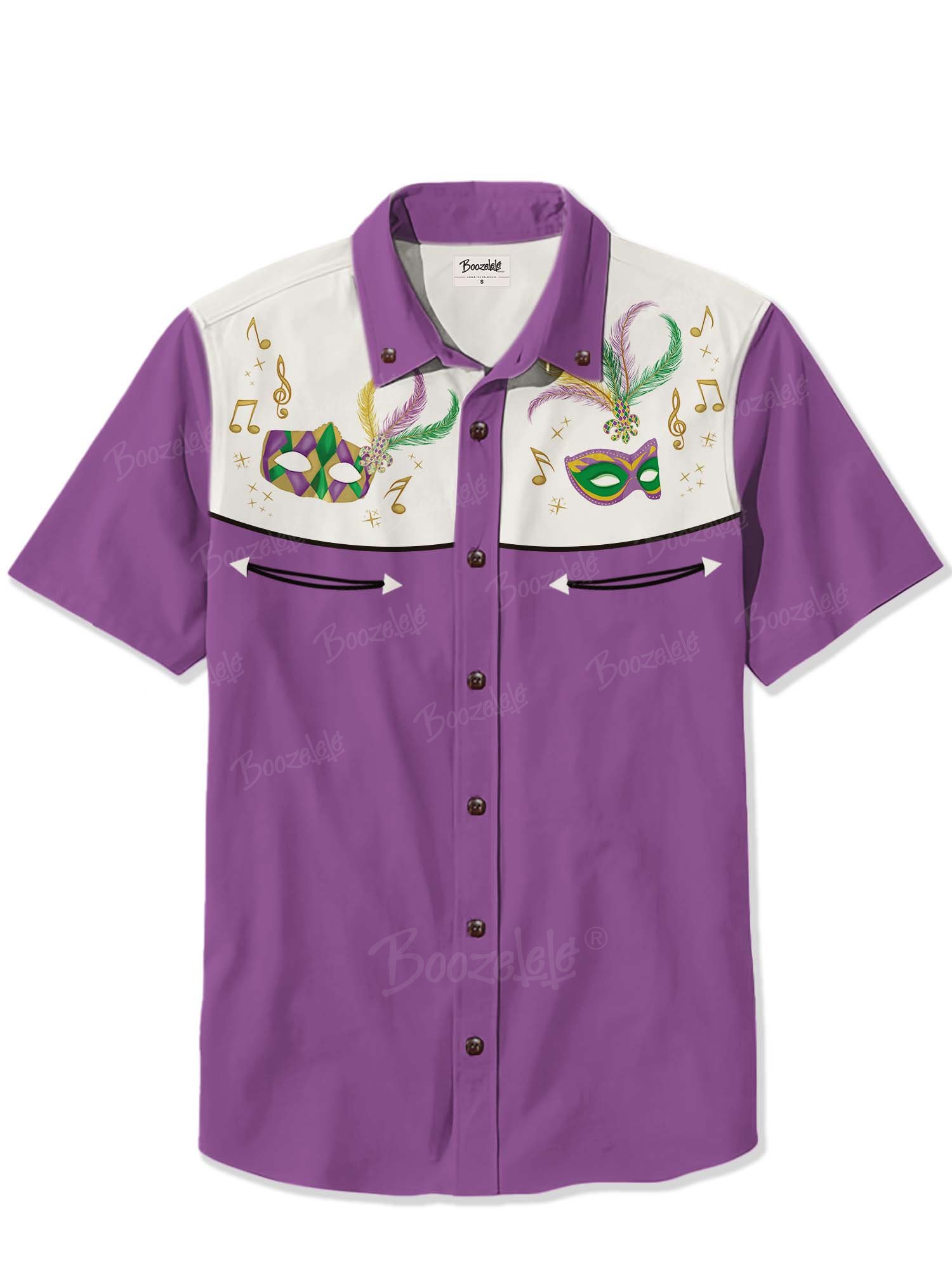 【Emily Sunday X Boozelele】Mardi Gras Crowns And Masks - 100% Cotton Shirt