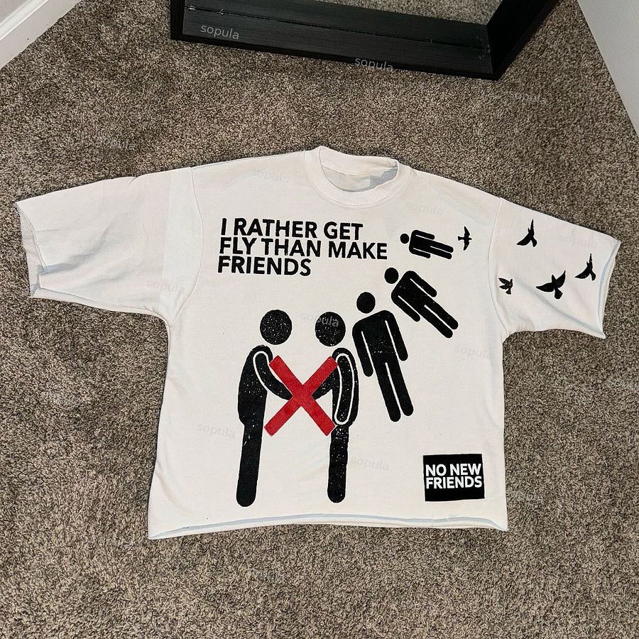 Sopula Friends And Foes Graphic Short Cropped T-Shirt