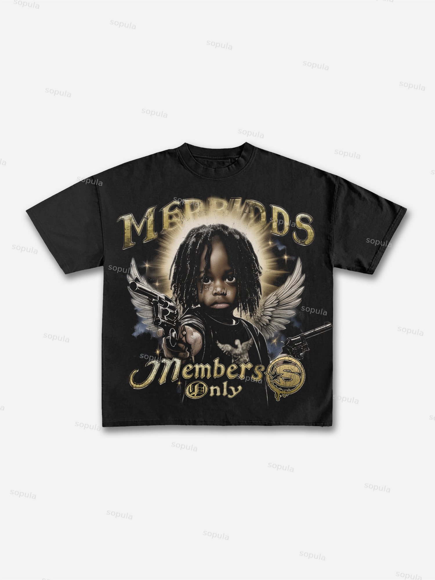 Divine Heat Street Cherub Graphic Cotton T-shirt