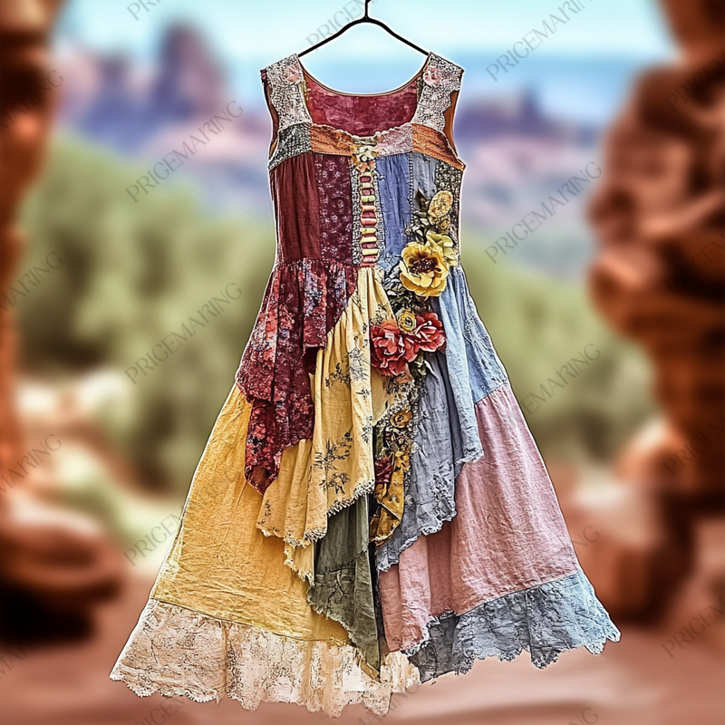 Colorful Vacation Color Block Dress c5eb