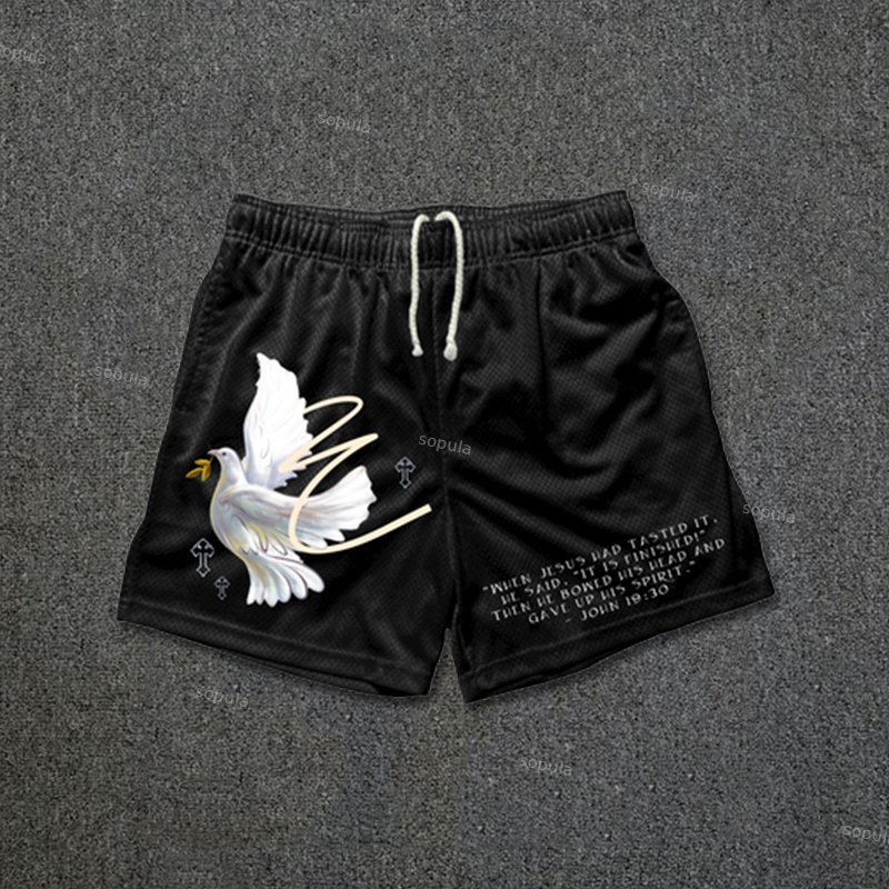 Sopula Dove Of Peace Print Mesh Shorts