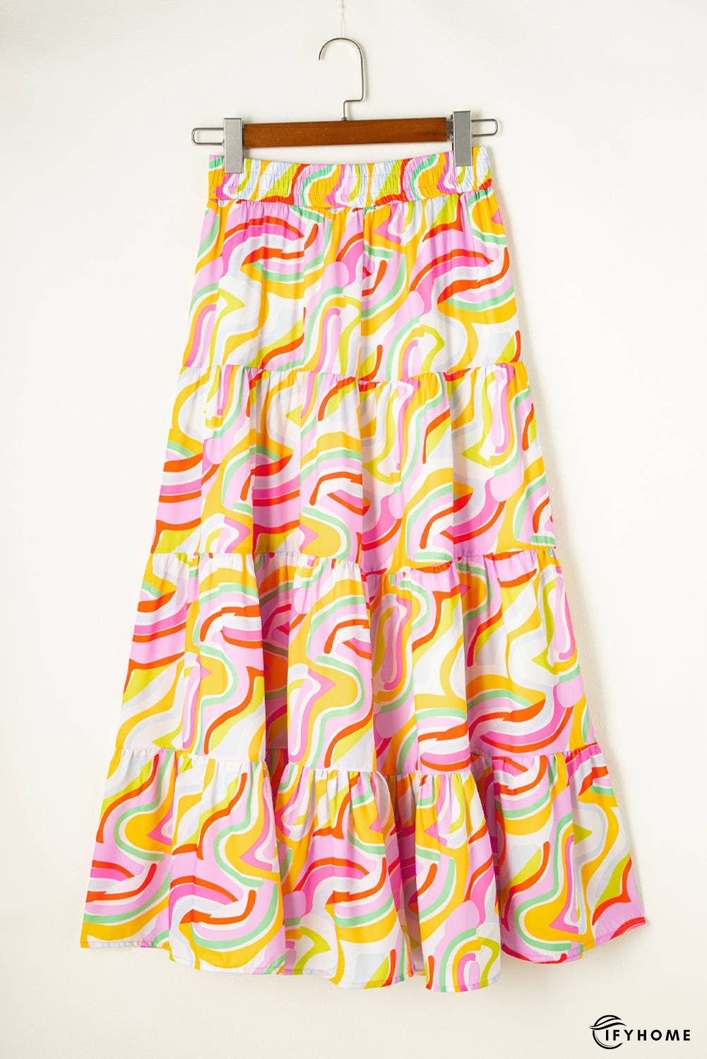 Printed Elastic Waist Skirt | IFYHOME