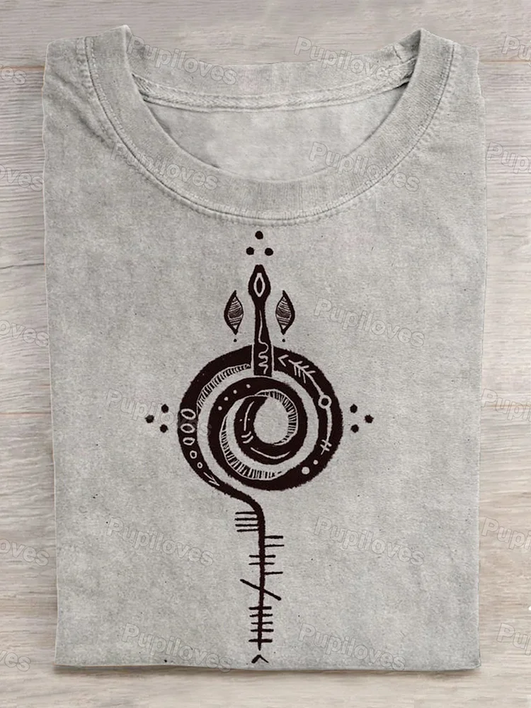 Pupiloves Pupiloves  Casual Abstract Art Print T-shirt