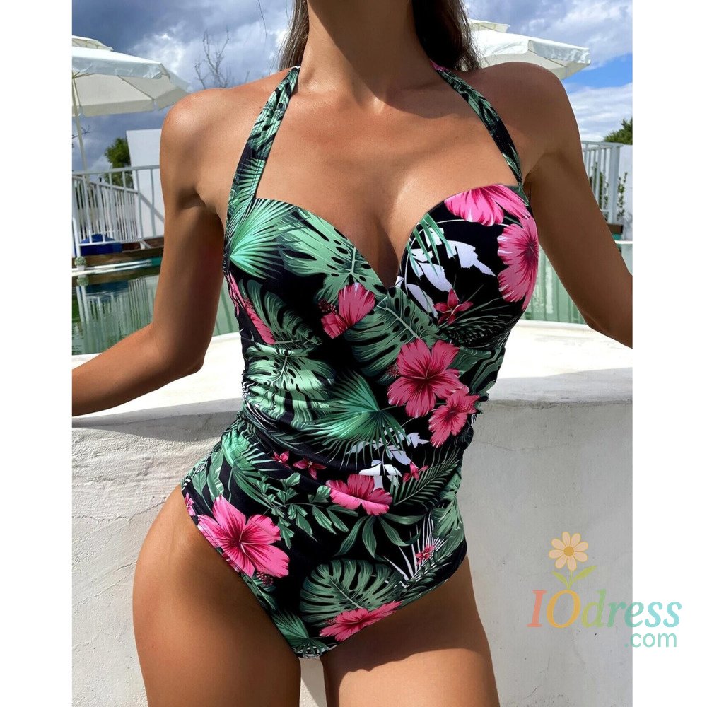 IO Dress Summer Sexy Print One Piece Swimsuit Closed Plus Size Swimwear Female Body Bathing Suit For Pool Beach Women Swimming Suit 2025