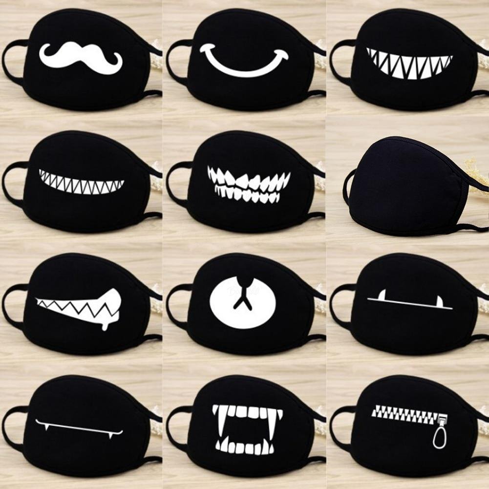 Cotton Windproof Mouth Face Mask 12 Style Teeth Pattern Cartoon Mouth Masks Anime Mask Autumn Fashion Warm Face Mask Hot Sale dianjiang James Yang