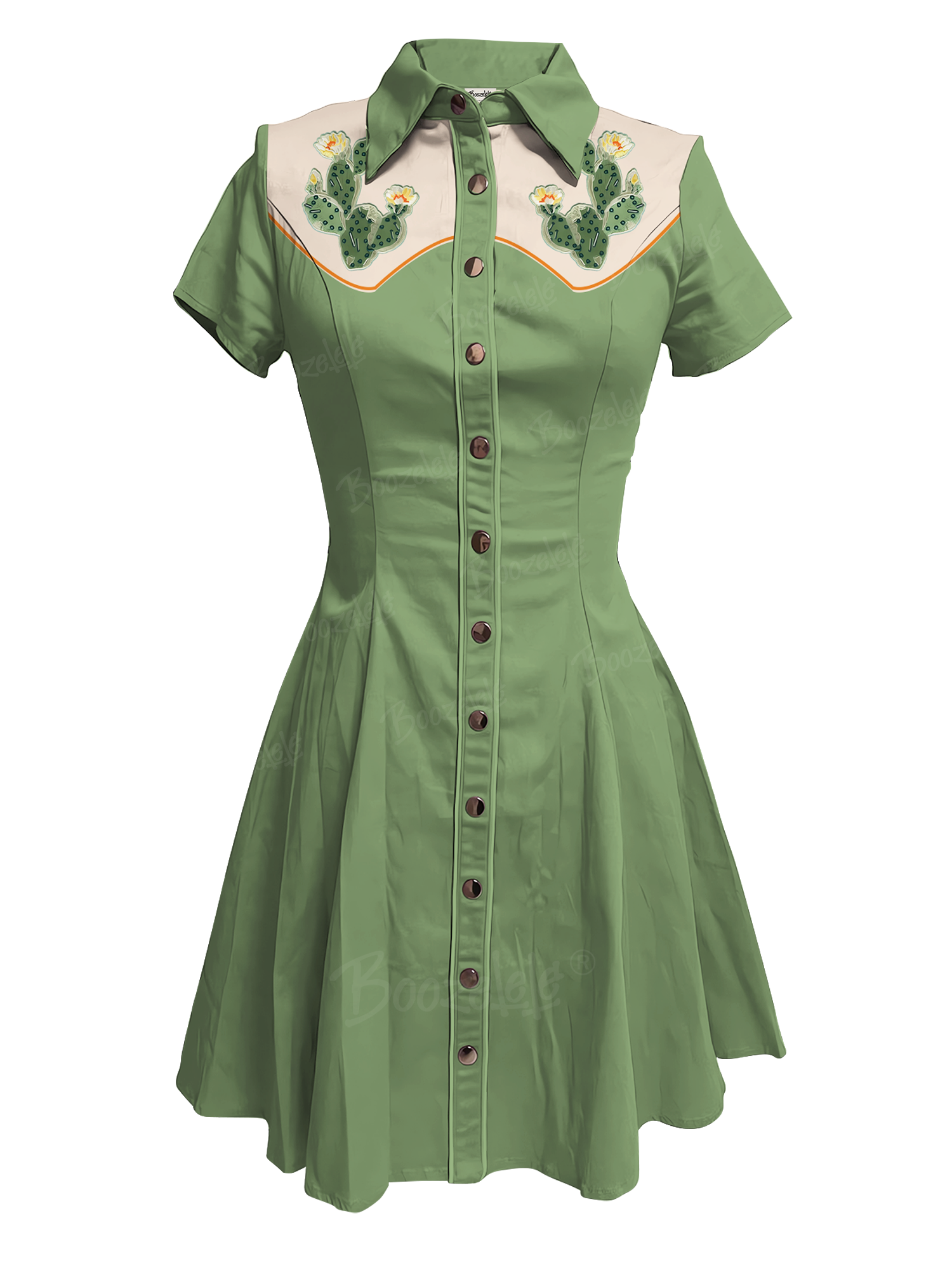 Western Retro Cactus - 100% Cotton Dress