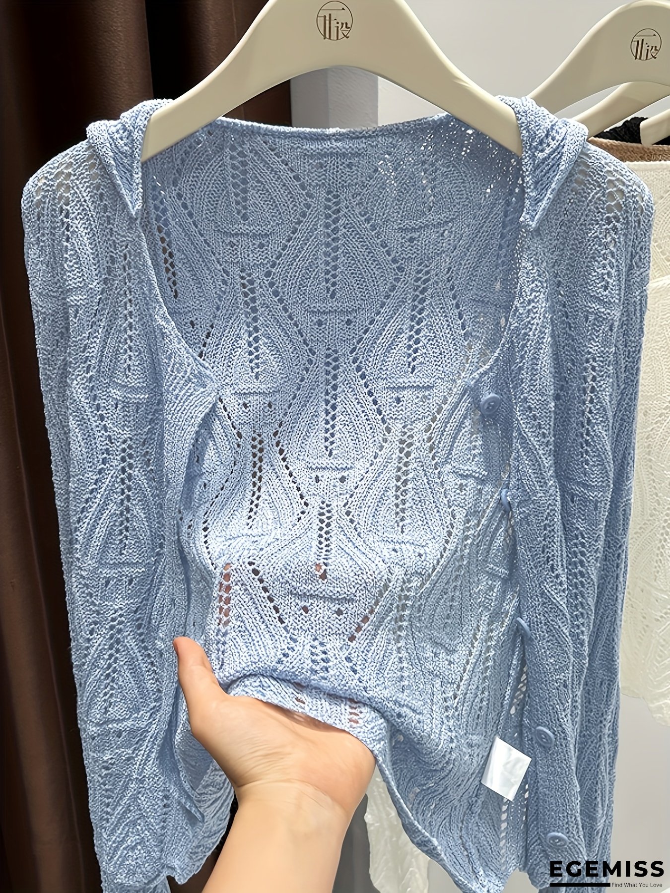 Women's Lightweight Open Front Cardigan - Semi-Sheer Sweater for Beach, Boho Outfits - Breathable Layering Piece - Spring/Fall Transitional Tops - Easy Care Hand Washable Sweater | EGEMISS