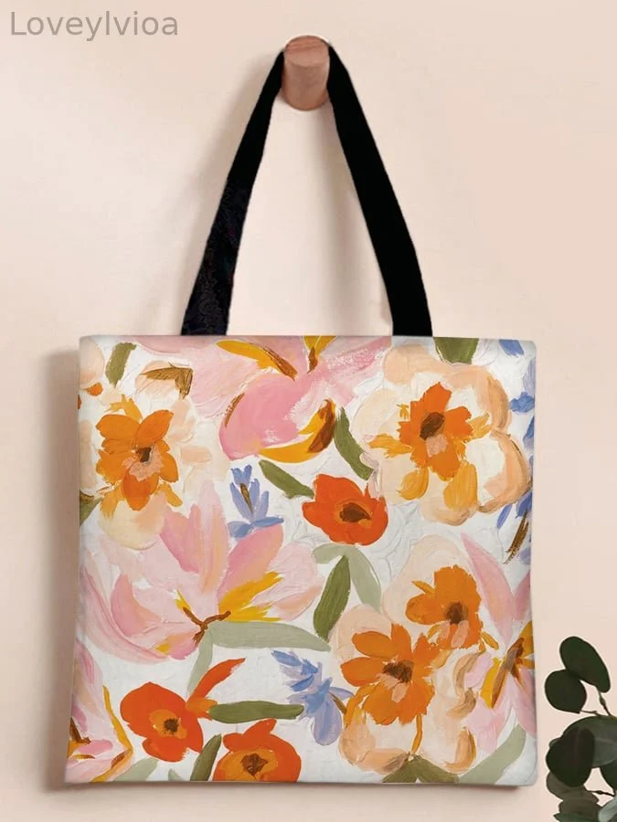 Unisex Vintage Art Floral Shoulder Bag