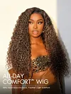 Brown Highlights Funmi Curly Glueless Wig