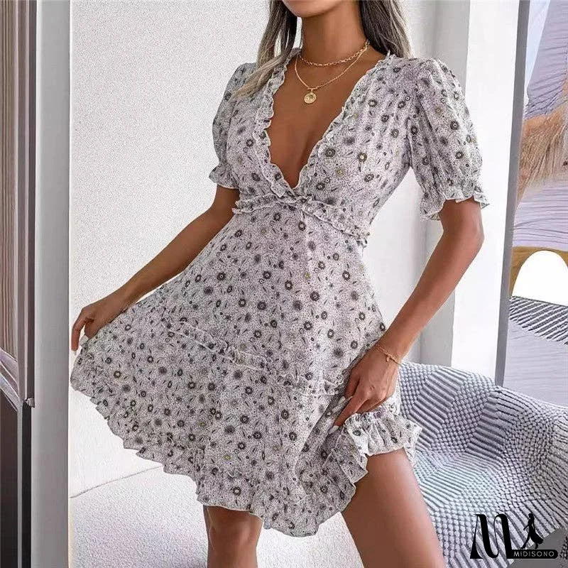 Polka Dot Loose Fit Casual Short Dress