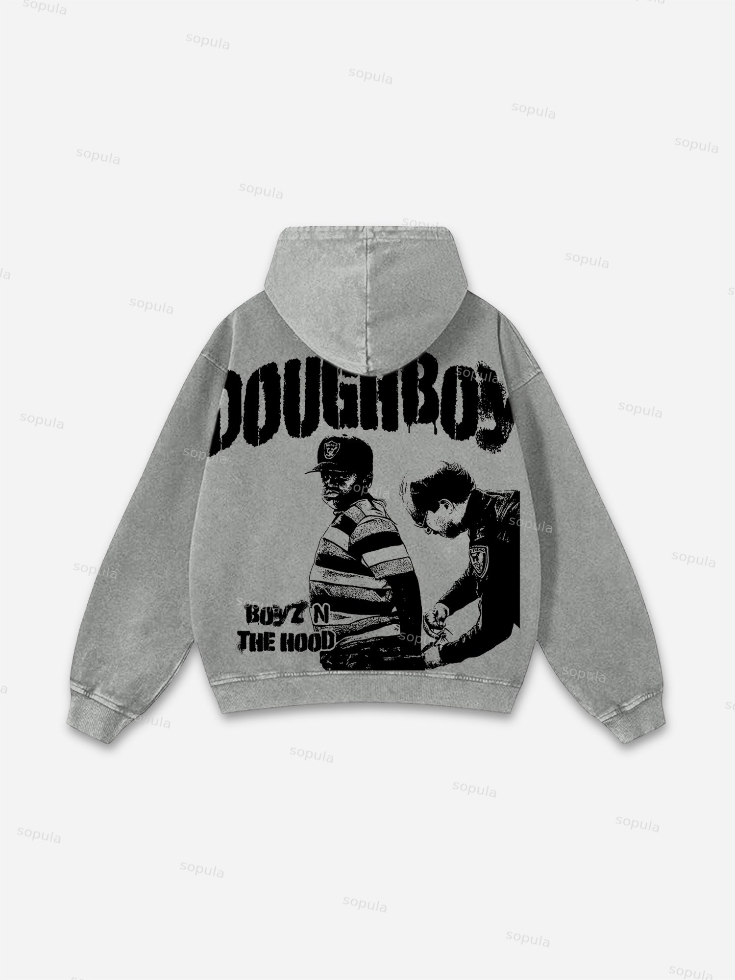 Boyz N The Hood Vintage Graphic Acid Wash Sweatshirt Washed Hoodie