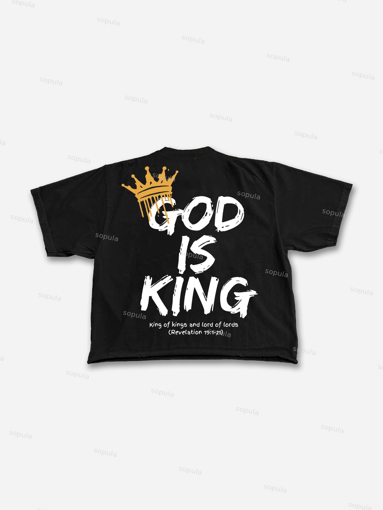 God Is King Printed Graphic Cropped T-shirt