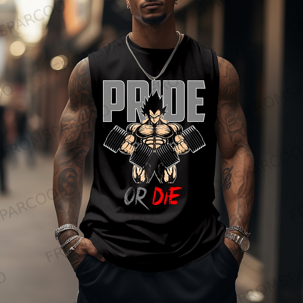 Men's Casual Dragon Ball Anime Printed Fitness Tank Top