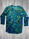 Unisex Leaf Glass Abstract Print Design T Shirt
