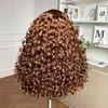 Glueless Brown Brazilian Water Wave Curly Wig