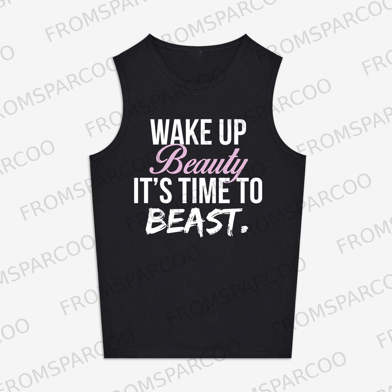 Wake Up Beauty It's Time To Beast Printed Women's Vest