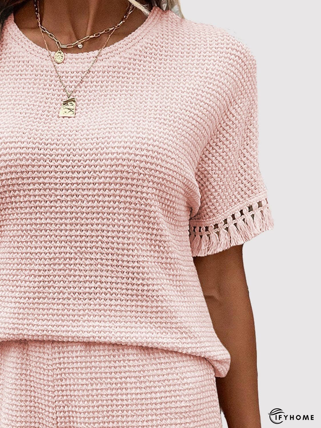 Tassel Round Neck Top and Shorts Set | IFYHOME