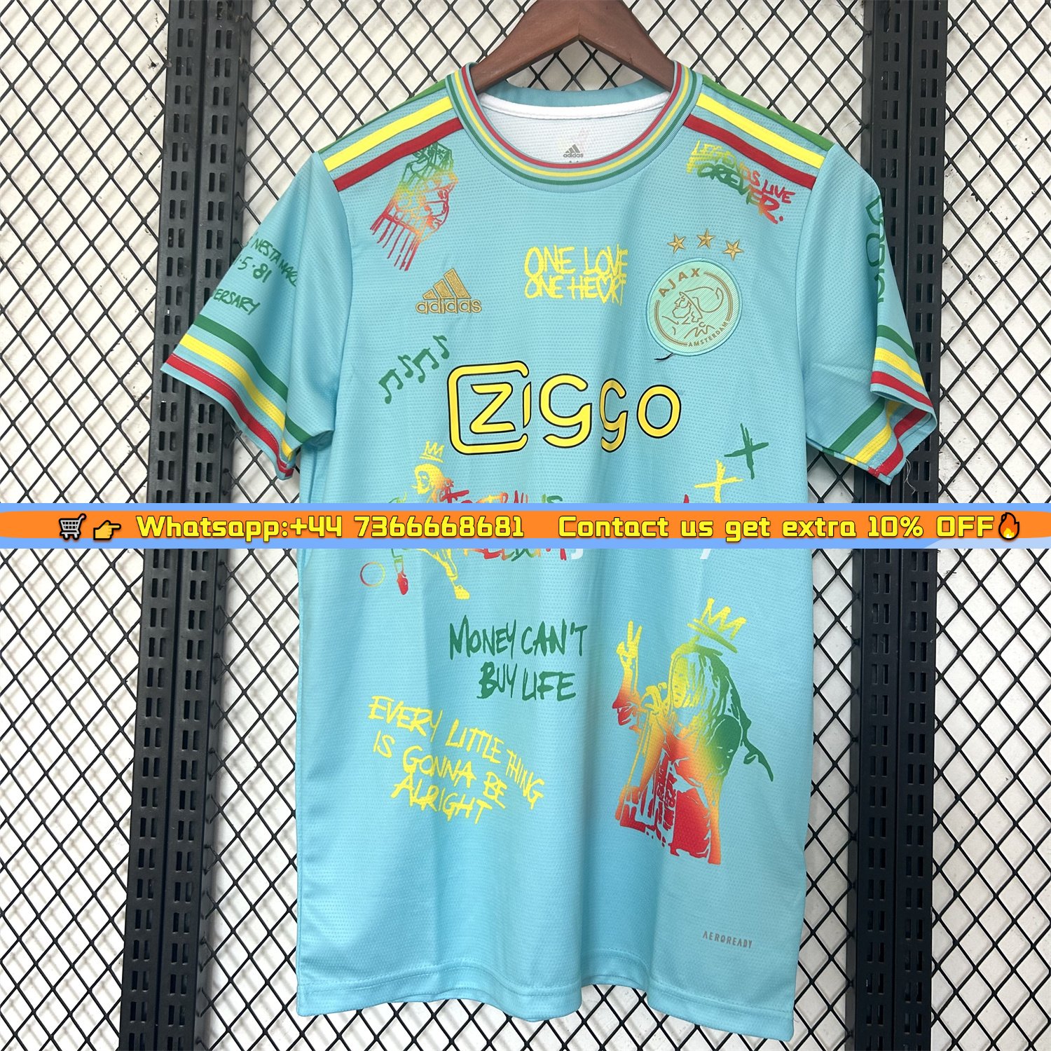 Ajax x B-O-B Marly 25-26 Light Blue Special Edition Jersey - Fans Version