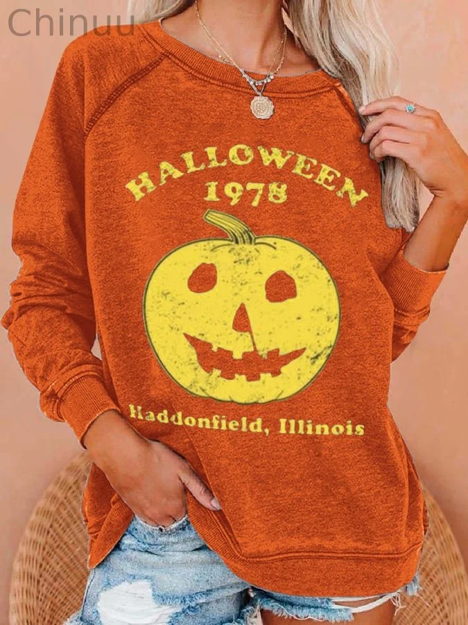 Women'S Casual Printed Long-Sleeved Sweatshirt