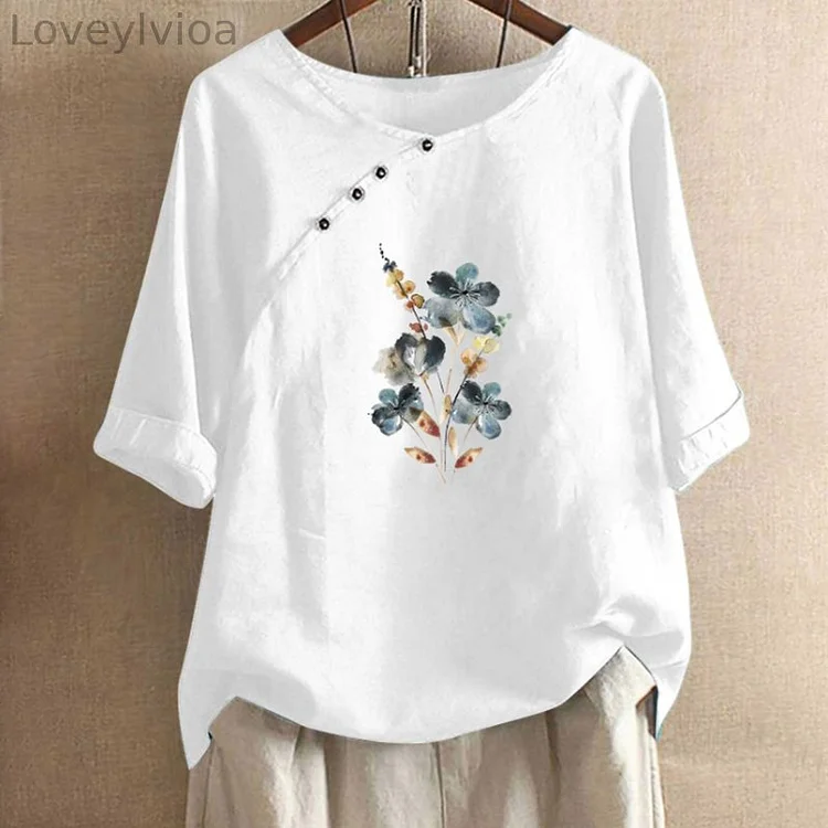 Flower Minimalist Loose Casual Shirt