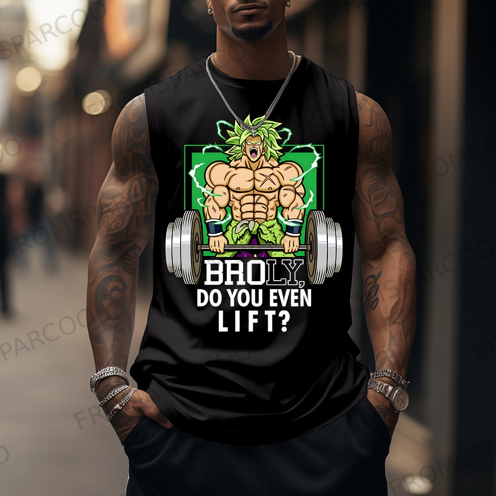 Men's Casual Anime Printed Gym Tank Top