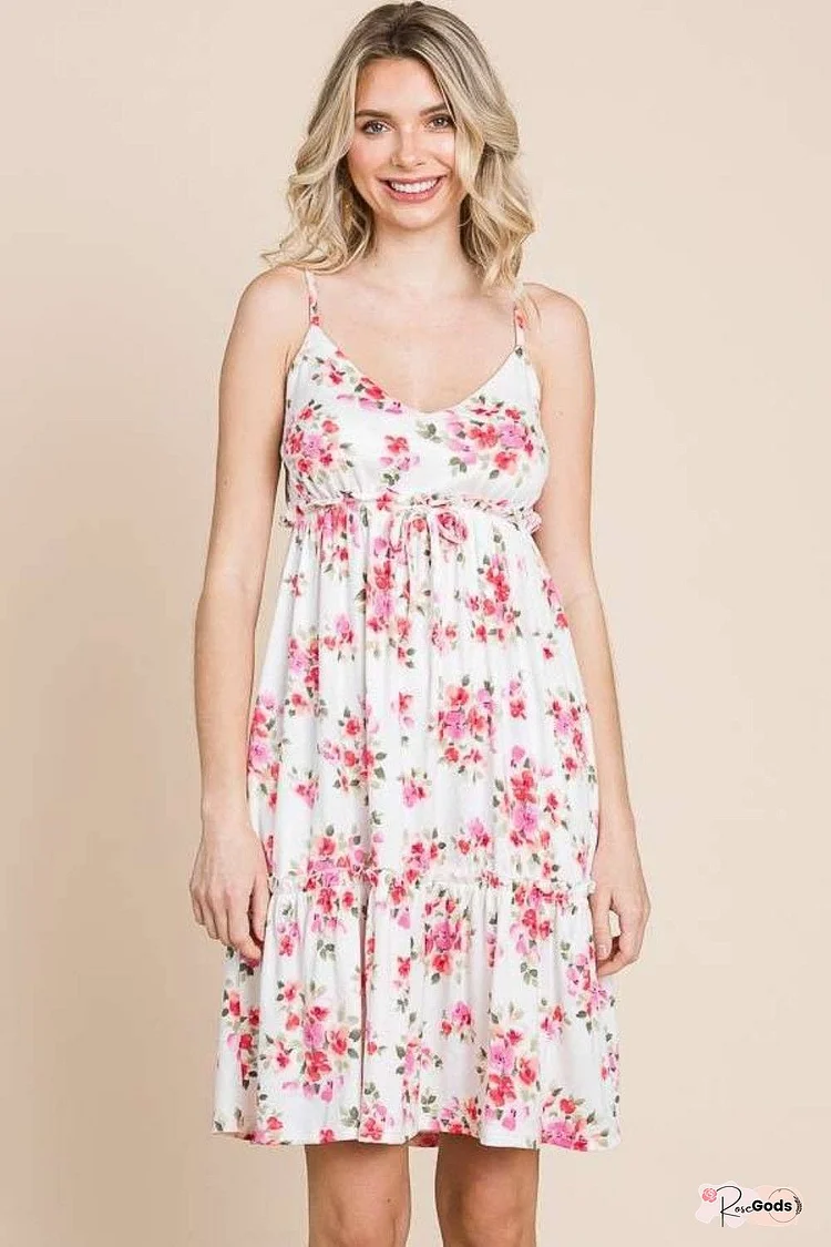 Culture Code Full Size Floral Frill Cami Dress