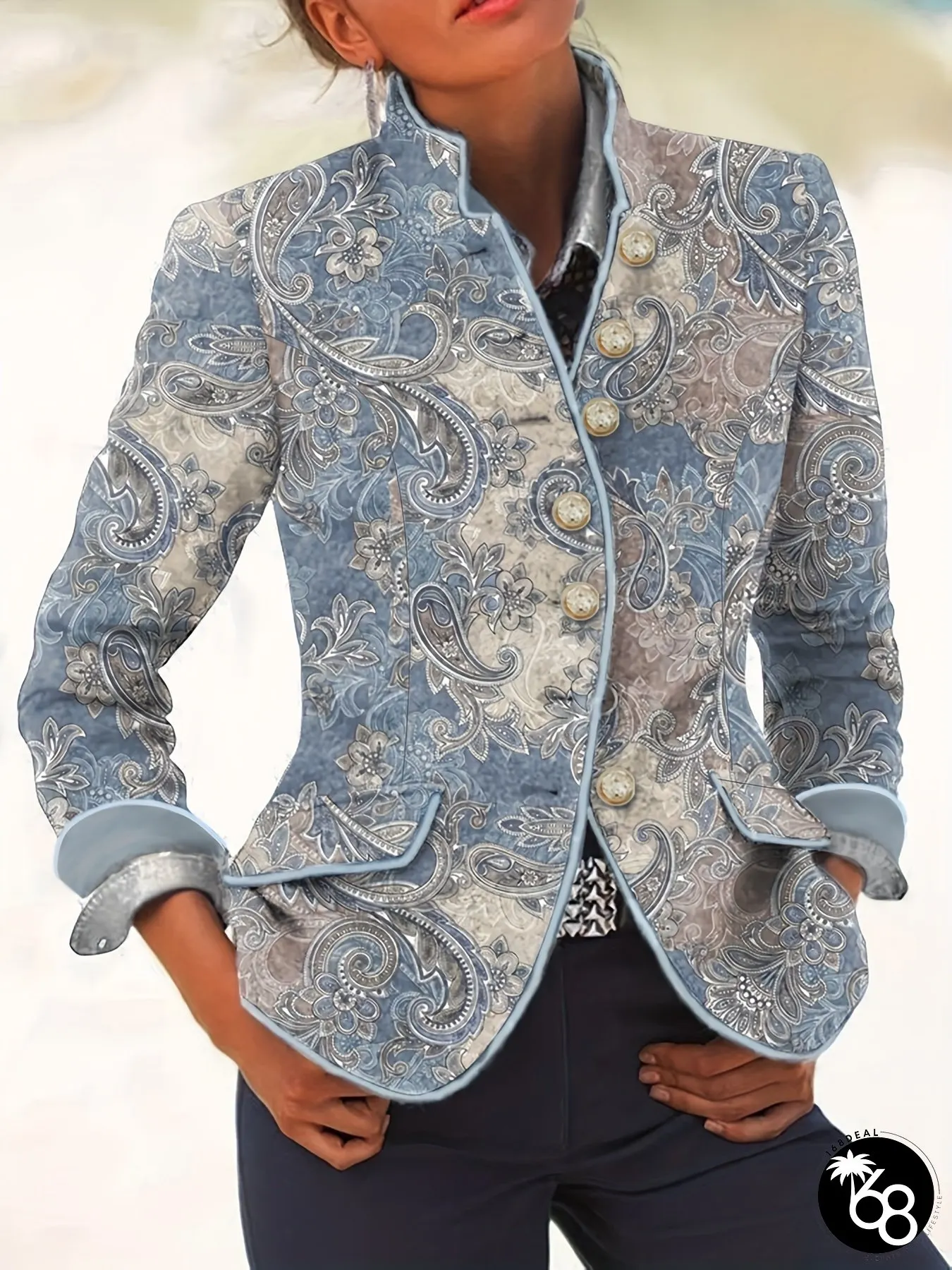 Elegant Vintage Blazer Jacket Single-Breasted Notch Lapel Structured H-silhouette formal | 168DEAL