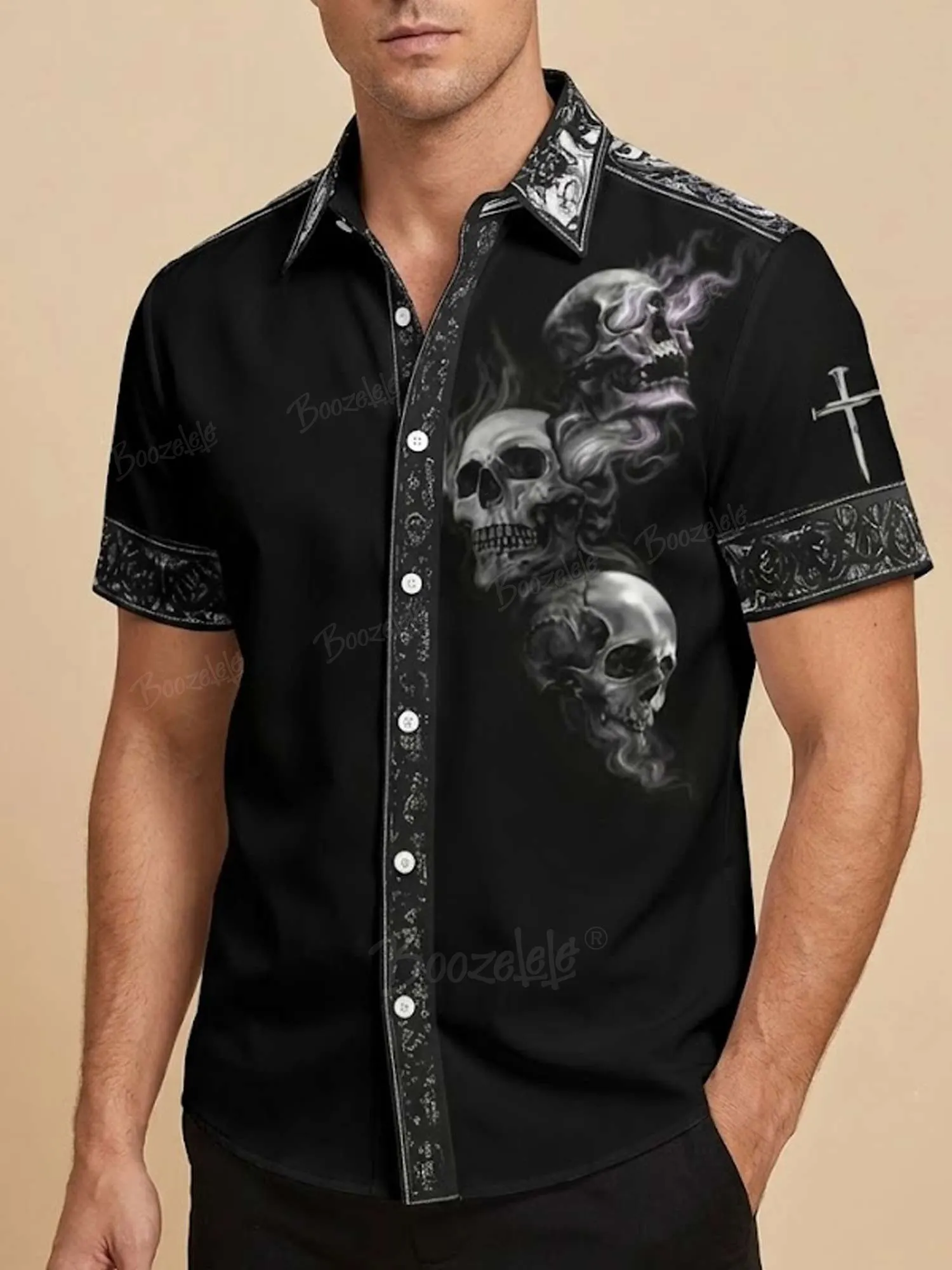 Dark Skull Print - 100% Cotton Shirt