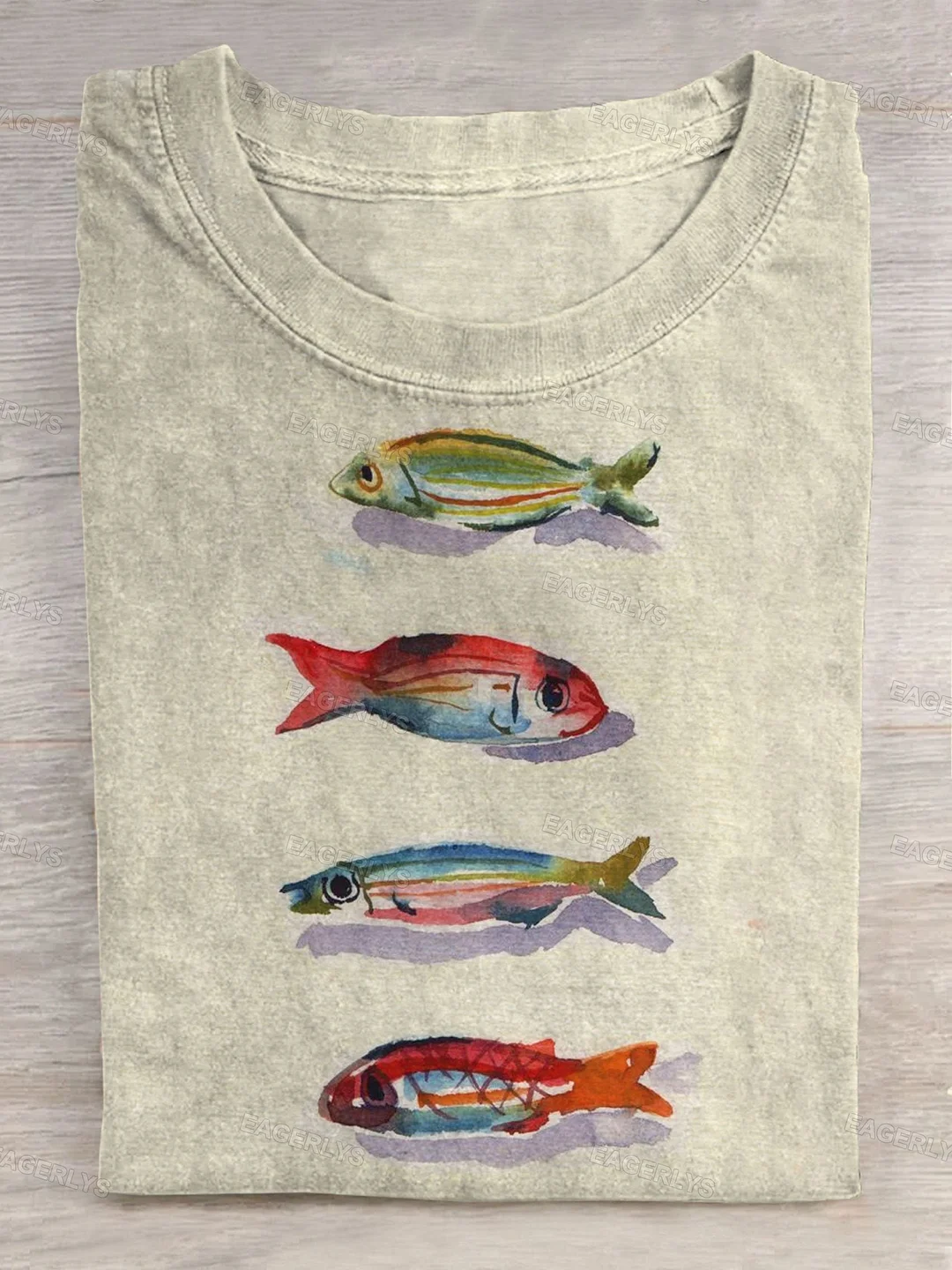 Eagerlys Fish Art Print T-shirt Eagerlys