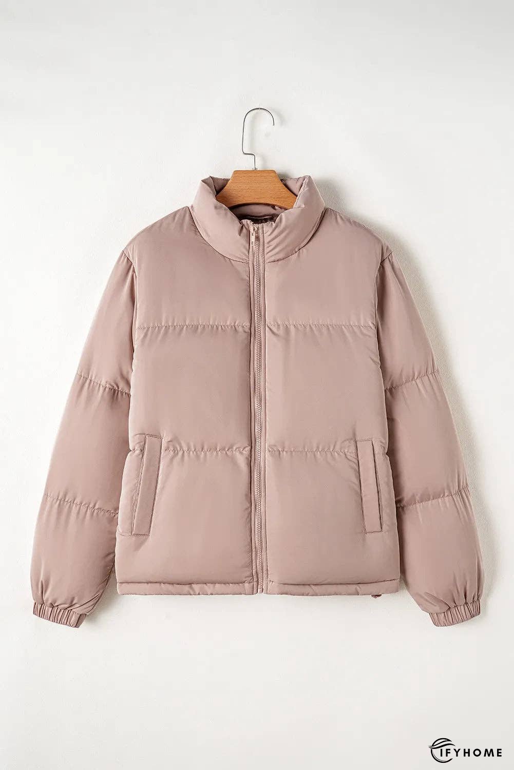 Turtleneck Zip Up Long Sleeve Winter Coat | IFYHOME