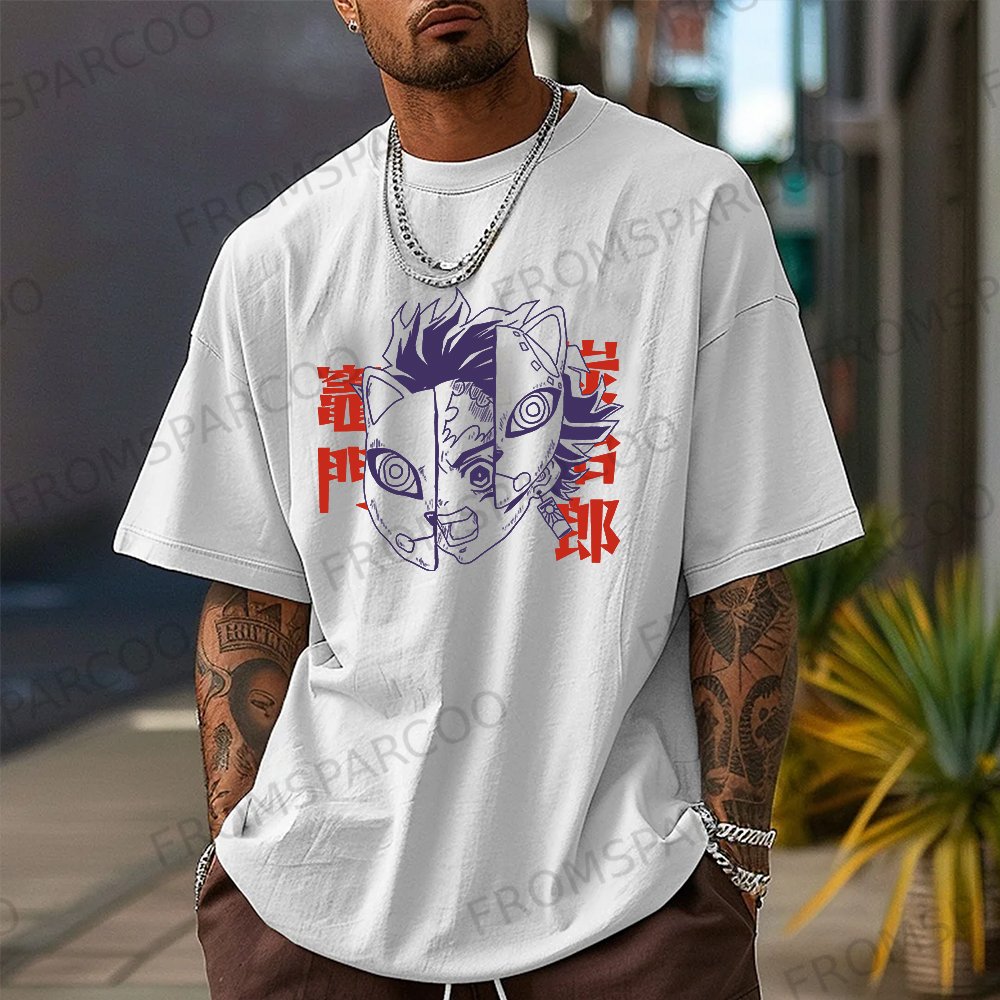 Unisex Anime Kamado Tanjirou Print T-Shirt