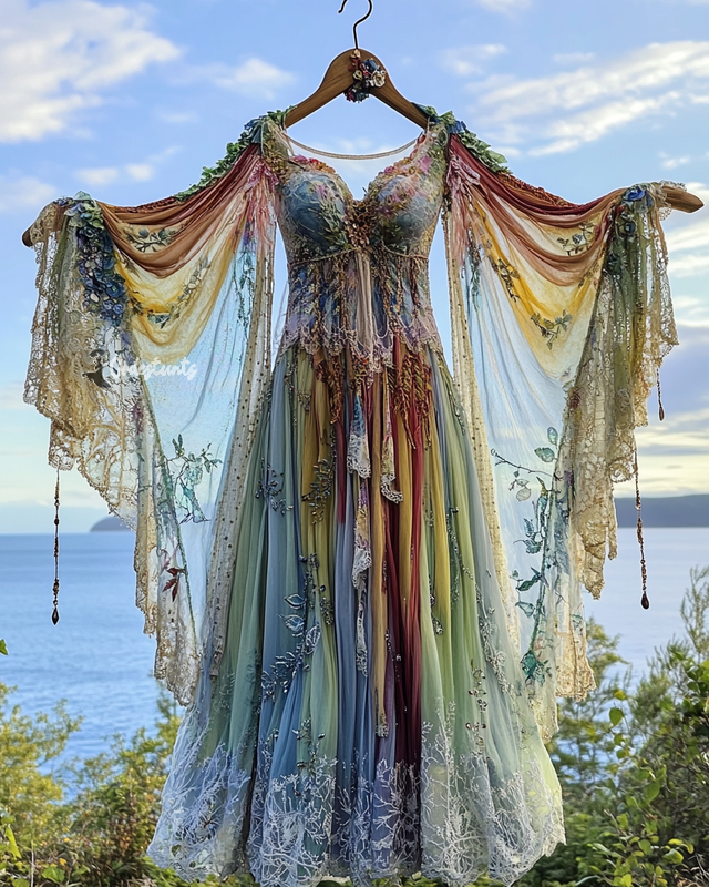 Summer Holiday Ruffle Lace Contrast Dress ce4d