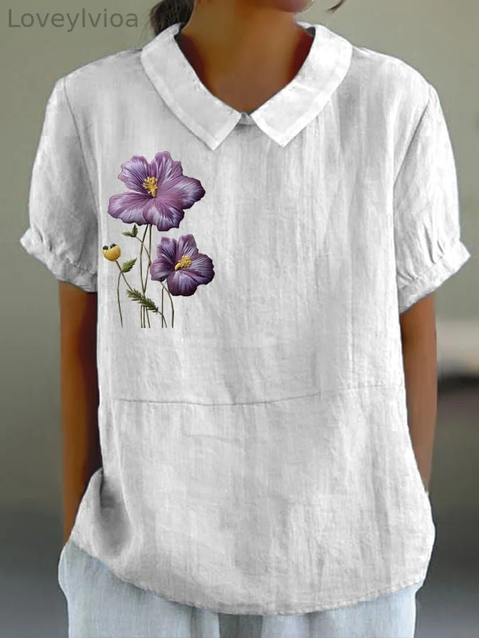 Women's Floral Design Casual Tops