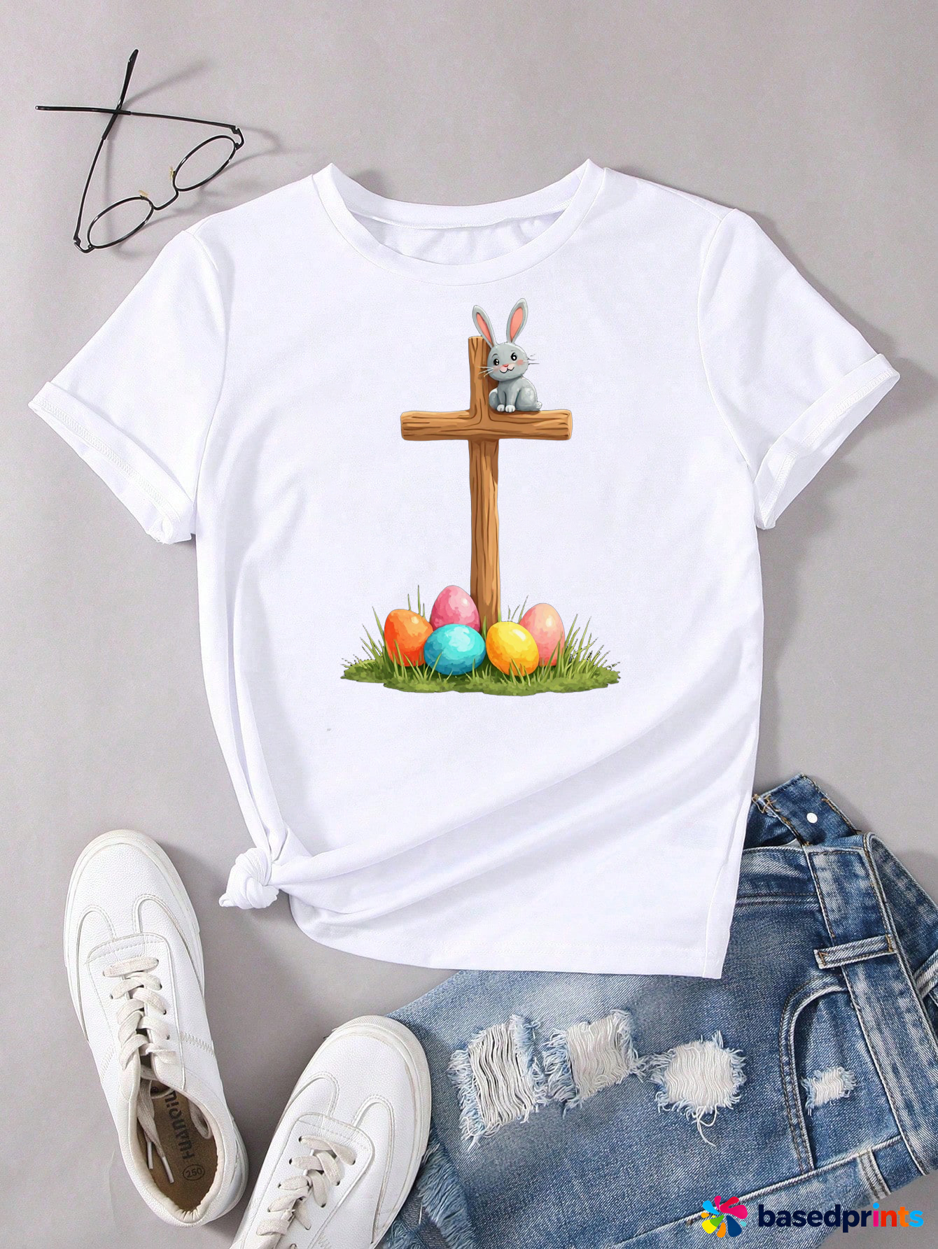 Easter Bunny Cross Eggs T-Shirt
