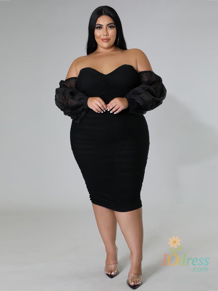 IO Dress Elegant and Beautiful Womens Dresses Off Shoulder Sexy Low-cut Dress Strapless Bandage Dress Plus Size