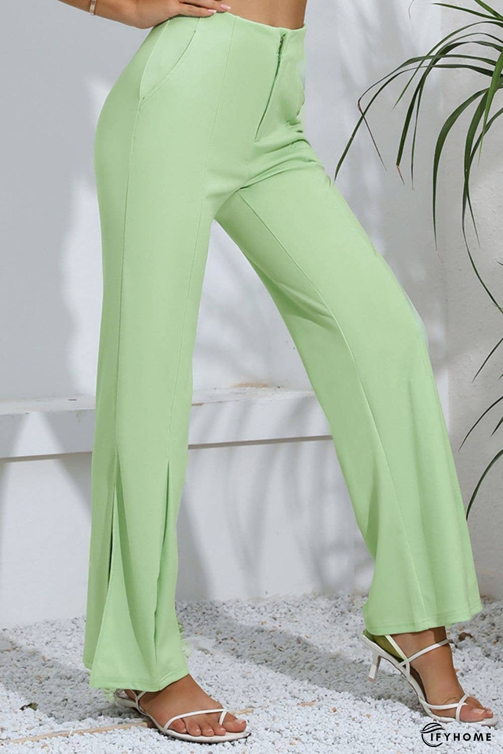 Slit High-Rise Flare Pants | IFYHOME